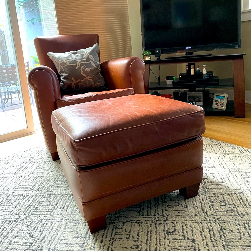 Room and Board Leather Ottoman